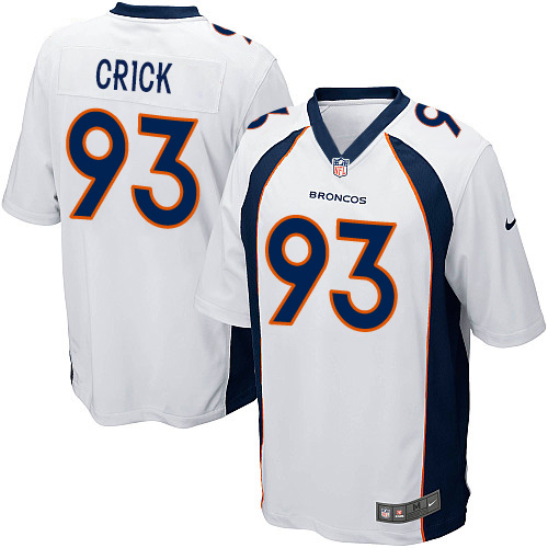 Men's Game Jared Crick Nike Jersey White Road - #93 NFL Denver Broncos